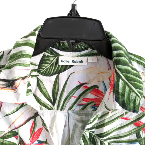 Roberta Roller Rabbit Nusa Penida Shirra Green Shirt Dress Medium - Picture 3 of 6